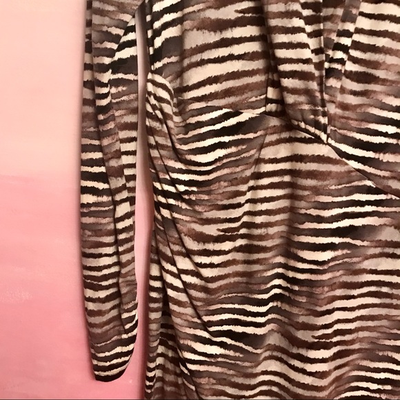 Tommy Bahama Animal Zebra Wrap Dress Sz M - Picture 5 of 14